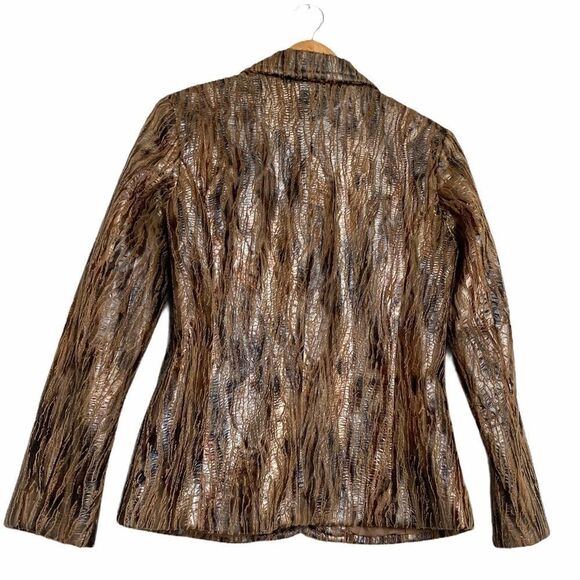 Erin London Faux Leather Snake Texture Blazer SZ S - Picture 5 of 5